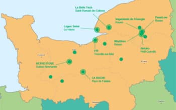Localisation des projets low-tech sur une carte de la région Normandie